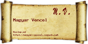 Magyar Vencel névjegykártya